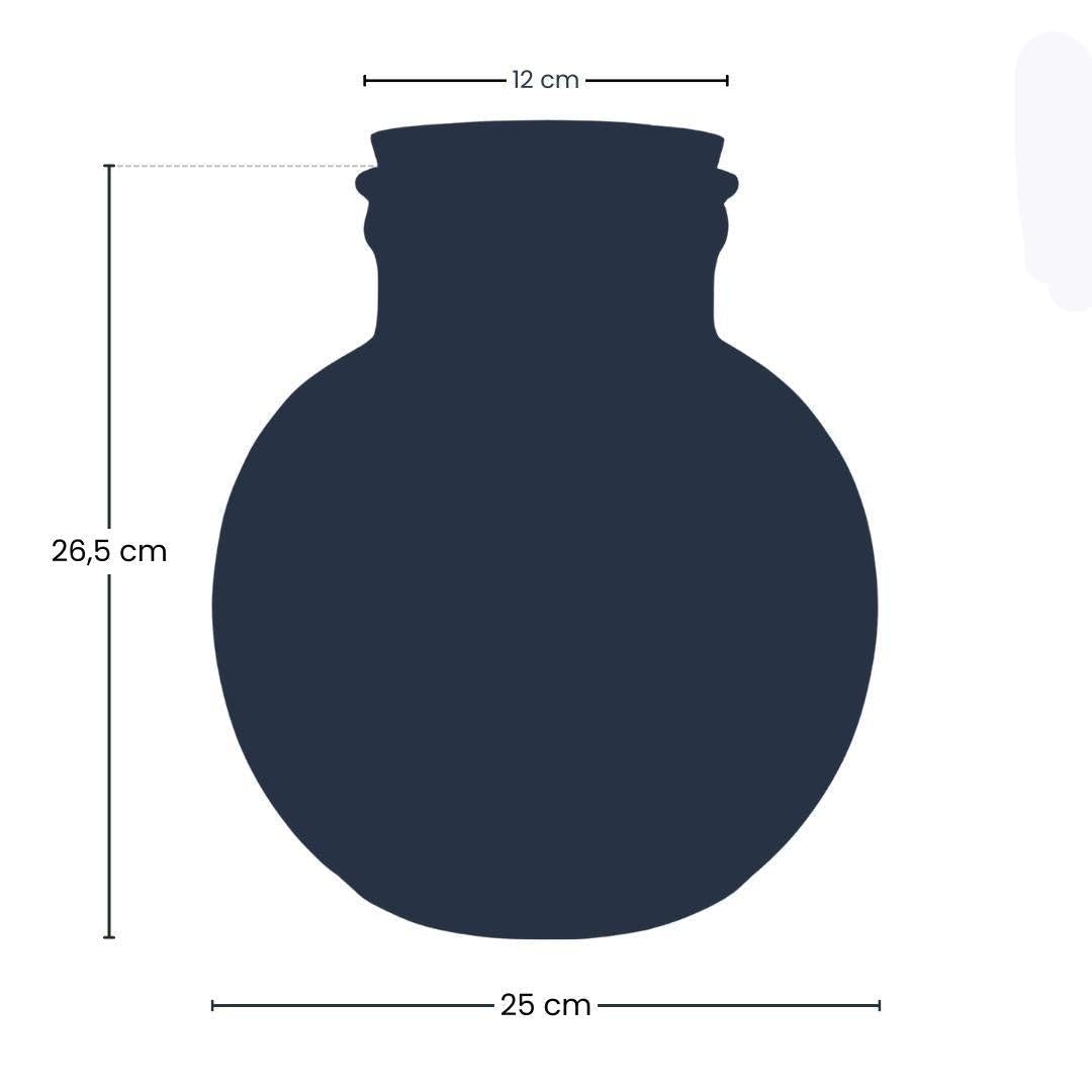 Terrarienflasche Teddy mit Korken – Ø25cm 26,5cm – Glasflasche aus Recyclingglas – ca. 7L Volumen – Für DIY – Terrarien & Mini – Ökosysteme