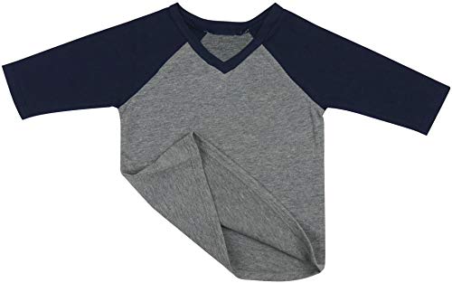 Image of ToBeInStyle Kids Boys Girls Cotton Jersey Contrast Raglan V-Neck Tee T-Shirts