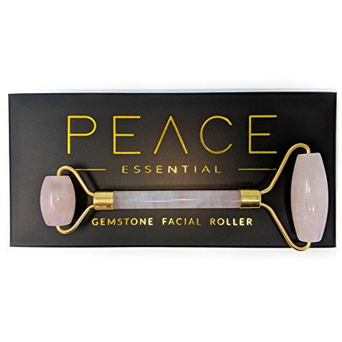 Luxury Rose Quartz Facial Roller | Natural Rose Quartz Face Roller | Dual Facial Rollers Massager | Anti-Aging Slimming Face Massage Tool | Detoxify and Glow