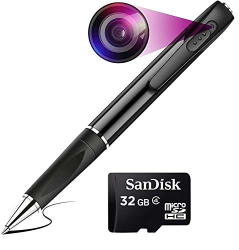 Image of SIRGAWAIN 1080P Body Camera Pen [Upgraded 2024] - Body Cam with HD Video or Picture Taking, SD Card Storage, and Manual Control for Privacy Compliance (32GBV8PEN)