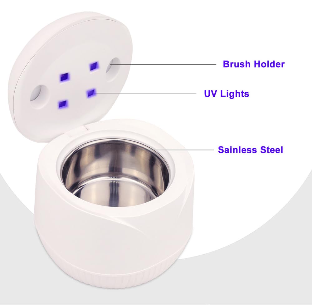 Toplionace Limpiador Ultrasónico Multifuncional Profesional AC 100-240V 200ml 45KHZ Máquina de Limpieza Ultrasónica + Lámpara Esterilizadora UV