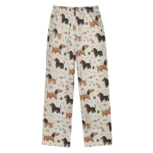 senya Dachshunds with Grass Long Pajama Pants Bottoms Soft Sleepwear with Pockets2