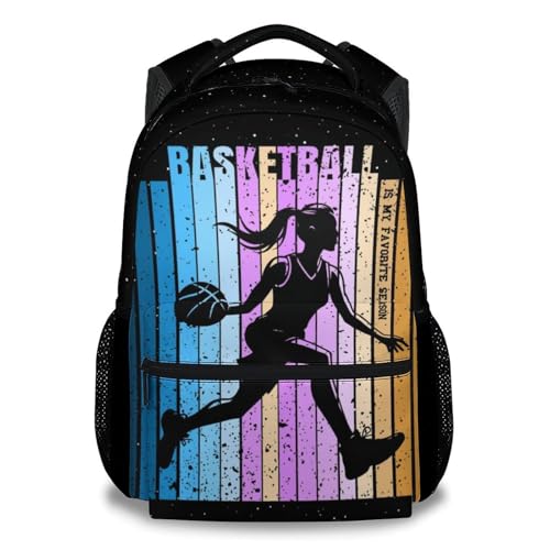 UNIKITTY Girls Bookbag - School Backpack for Kids - Basketball Backpack - Basketball Back Pack for Girls - 17 Inch Sport Theme Schoolbag