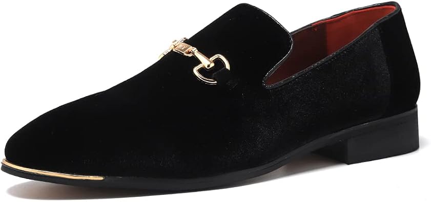 FLQL Mens Luxury Penny Loafer Slip-On Velvet Shoes Party Dancing Shoes Suede Wedding Shoes Plus Size 7-13