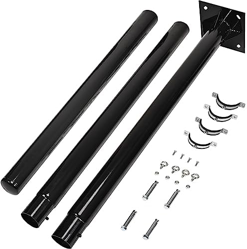 WARMWU 10Ft Sun Shade Poles, 3" Diameter Steel Heavy Duty Sail Shade Pole Kit for Patio, Lawn, Garden,Backyard