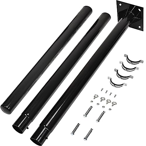 Warmwu 10Ft Sun Shade Poles, 3" Diameter Steel Heavy Duty Sail Shade Pole Kit For Patio, Lawn, Garden,Backyard #TOP2