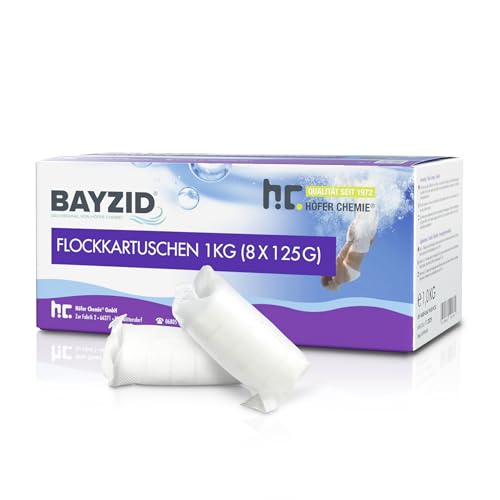 Höfer Chemie Flockkartusche Pool 1kg Bayzid - Flockungsmittel Pool - Filtert Verunreinigungen in Pool & Schwimmbad mit Sandfilteranlagen - Einfache Dosierung