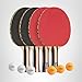 STIGA Performance 4 Player Ping Pong Paddle Set of 4 – Table Tennis Rackets, 6 – 3 Star Orange and White Balls