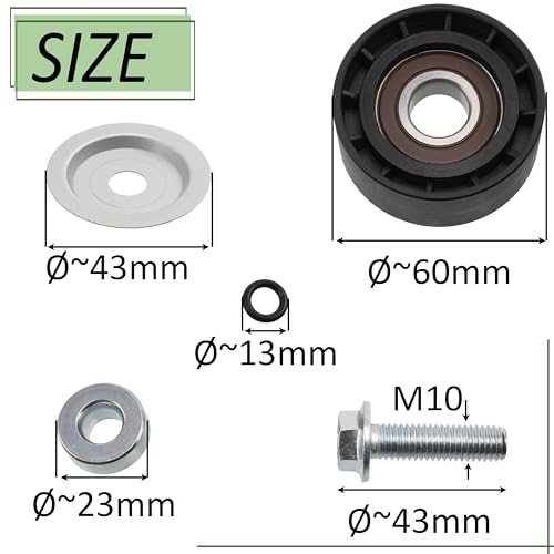 Galet enrouleur de courroie d'accessoire AERZETIX compatible 9637024080