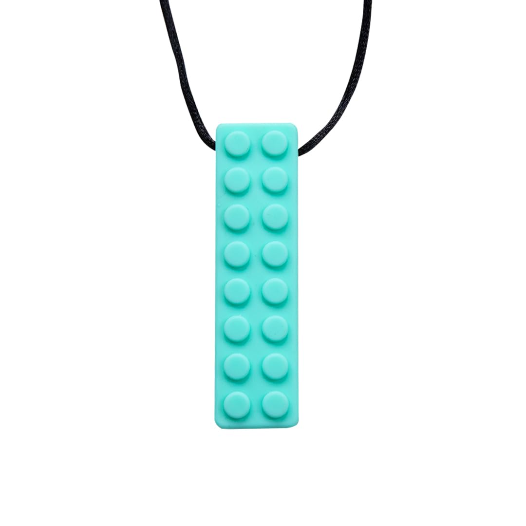 Abley's Sensory Chew Necklace, Silicone Block Design, Food-Grade Material for Anxiety Relief and Teething (Green)-image-14