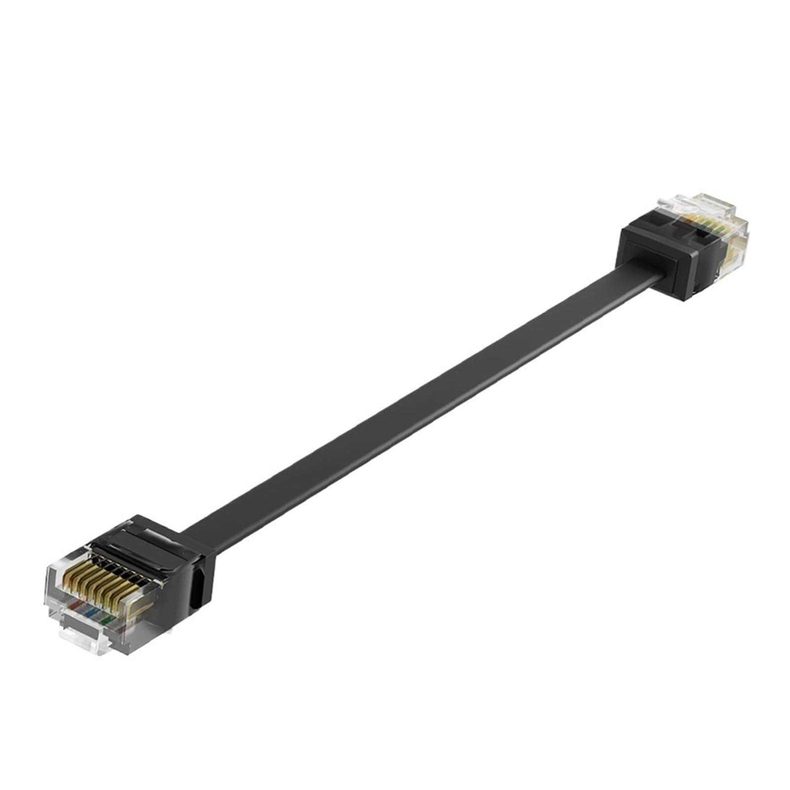 Générique Câble de raccordement Ethernet plat court Cat6, 24 paquets, 1G, Support Cat 6 for panneau à commutateur flexible(Black 24pack,0.5M)