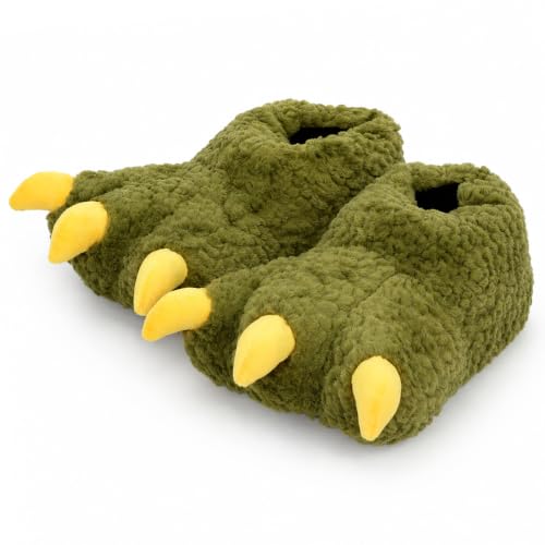 Image of Women Plush Animal Paw Slippers Funny Novelty Bear Claw Slippers Cozy Furry Warm Memory Foam Slippers Gifts for Halloween Christmas