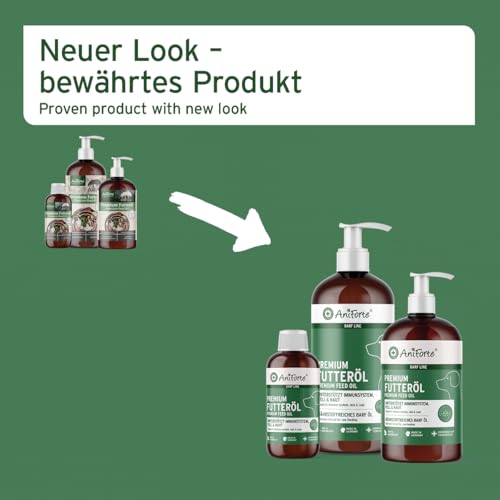 AniForte Barf Futteröl für Hunde 1L – Natürliches, kaltgepresstes Premium Barf Öl, ideale Mischung reich an Omega 3 & Omega 6, Barföl als artgerechter & ausgewogener Barf Zusatz