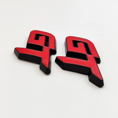 Miniatura 7 de 2 calcomanías de metal con logotipo GT 3D para guardabarros, calcomanías de metal para maletero de automóvil, automóvil, SUV, camión (negro rojo)