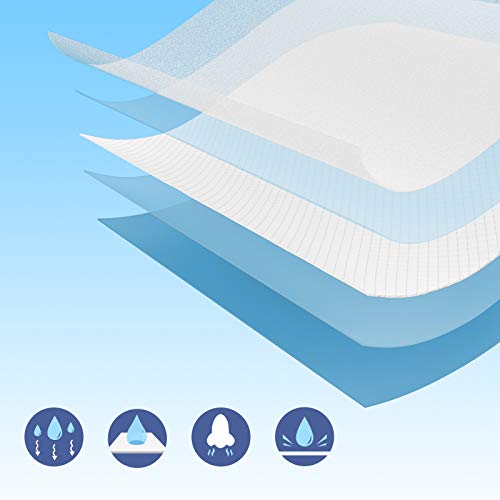 FEANDREA Puppy Pads, Welpen-Unterlage, 60 x 60 cm, 100 Stück, blau-weiß PTD60B