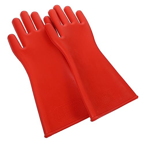 Gadpiparty 1 Par Guantes De Trabajo De La Industria Guantes De Conducir Guante Guantes De Cocina Guantes Uv Hombres Mecánico Guantes Para Hombres Caucho Rojo