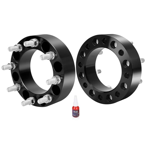Richeer 8x180 Wheel Spacers for 2011-2024 Silverado 2500 2500HD 3500HD GMC Sierra 2500HD 3500HD 2 inch 8x180mm Wheel Spacer with 14x1.5 Studs & 125mm Center Bore