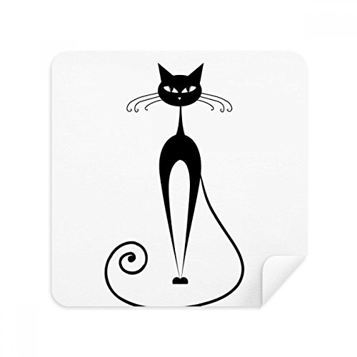 Chiffon de nettoyage pour lunettes motif chat noir en suède essuie-écran lot de 2