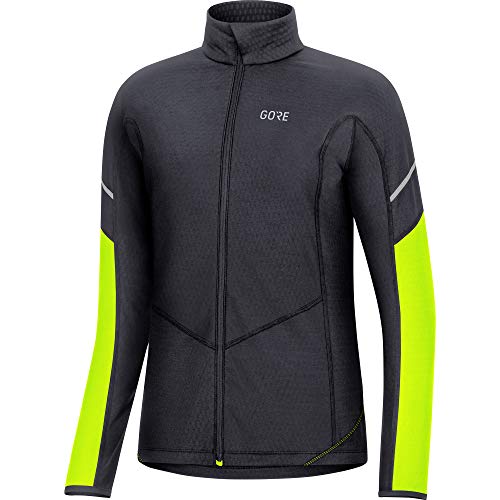 Gore Bike Wear Women's M Wmn Thermo L/S Zip Shirt, Black/neon Yellow, X-Large