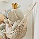 3 Sprouts - Kuscheltier Aufbewahrung - Hängematte für Stofftiere im Kinderzimmer - Netz für Kuscheltiere - Plüschtier Aufbewahrung -Beige