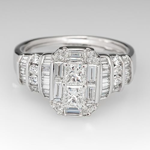 Fashion Forward Wedding Band Shiny Cubic Zirconia Rings for Female Engagement Jewelry3