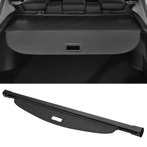 Motoforti Cache-Bagages Rétractable Pour Coffre De Voiture pour Kia Ev6 2022-2024 Étagère De Coffre Arrière Étagère De Bagages Étagère De Sécurité Étagère D'Ombrage, Fibre De Carbone Noire