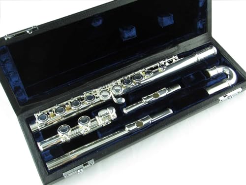 SYMPHONIE WESTERWALD Kinderquerflöte Querflöte Kinder Flöte gebogener gebogenem Kopf echt versilbert inkl. Luxus-Hartschalenkoffer Zubehör Neu