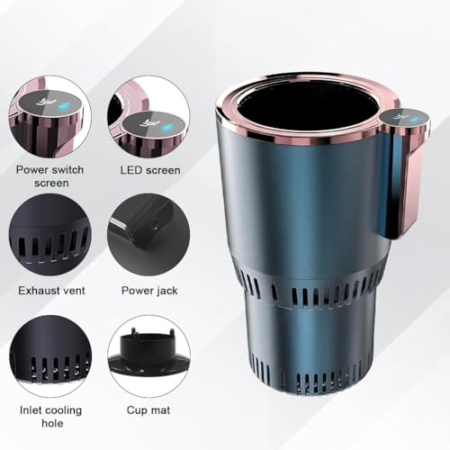 Image of STHIRA 1 Pack Smart Car Heater and Cooler Cup Car Hot and Cold Cup Holder with Fast Heating and Cooling for Travel and Daily Use
