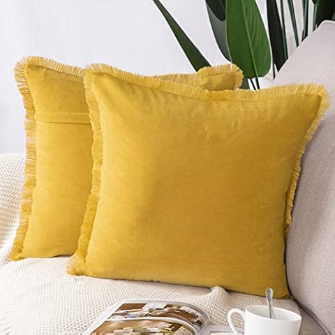 Madizz Juego de 2 Fundas de cojíns de Ante Decorativo Cover