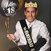 Birthday King Crown and Sash Set for Men Birthday Gifts for Men Gold King Costume Party Favors Party Decorations for Him