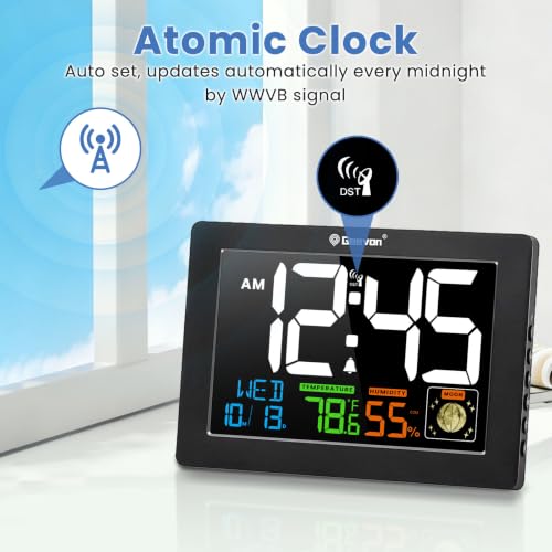 Geevon Atomic Clock 5.9" Color Display with Temp & Humidity - Image 5