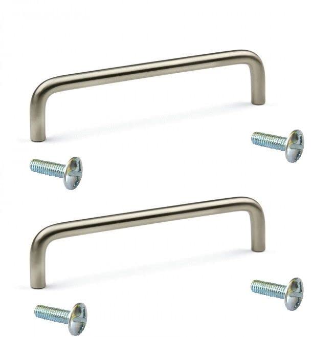 cyclingcolors Furniture Handles 160 mm Steel Brushed Nickel with Screws Metal Kitchen Handles Door Handle