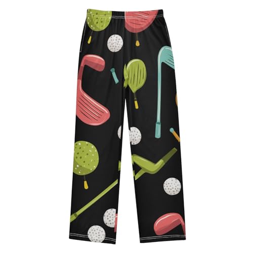 ZZXXB Golf Boys Long Pants Soft Trousers Elastic Waist Kids Lounge Bottoms with Pockets S-XL