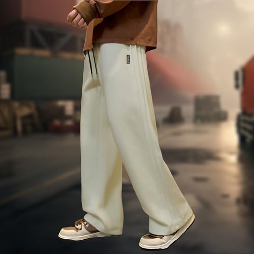 Image of Men's Loose Fit Wide-Leg Joggers | Pintuck Track Pants | Stretchable Gym Wear, Lounge Pants & Nightwear Lowers
