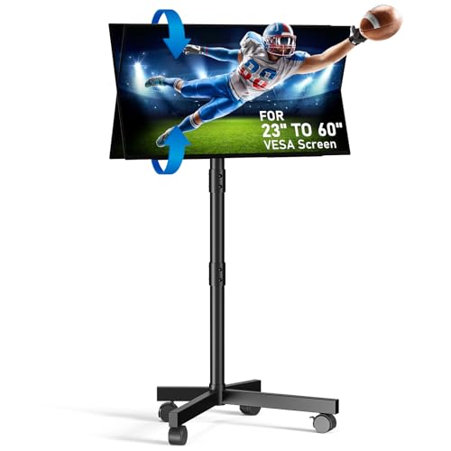 Zontera Mobile TV Stand for 23-60 Inch LCD LED OLED Flat Panel Curved Screen TVs up to 88 lbs, Tilt...