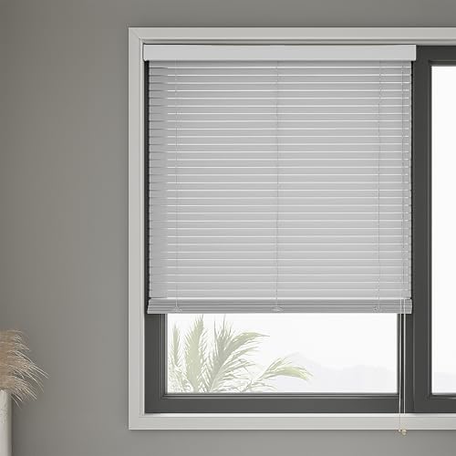 Persiana Veneciana de Aluminio para Ventanas – Estor con Lamas Ajustables – Control de Luz y Privacidad – Montaje Rápido (Color Gris, 150x200cm)