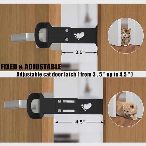 Huaodor Trava e suporte para porta de gato - Tampa de porta ajustável de metal para gatos - Suporte