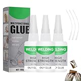 30g Mächtiger Universalkleber, 3pcs 2026 Neu Universal Wasserdichter Superkleber, Schweißen Hochfester Ölkleber, für Kunststoff Metall Keramik Leder Harz, für Haushalt Auto & Werkstatt