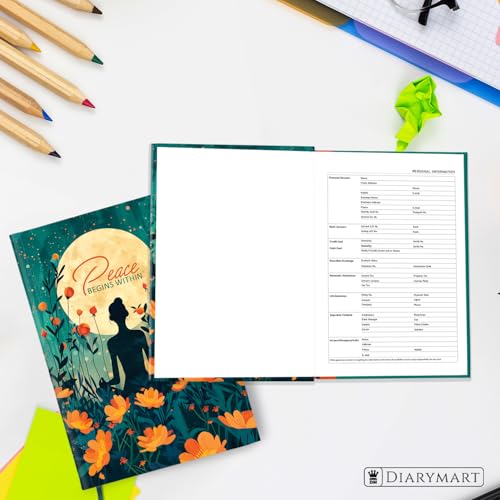 Image of Hard Bound Notebook for Girls & Women | A5 Ruled Journal | 192 Pages | 80 GSM Premium Paper | Designer Laminated Cover | Ribbon Bookmark | Notebook for School, College, Office, Journaling & Note Taking (DM4016)
