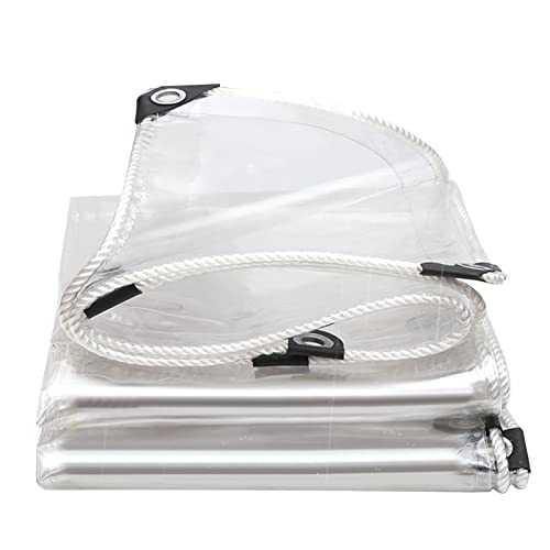 Lona impermeable de 0,35 mm transparente con ojales antidesgarro 2
