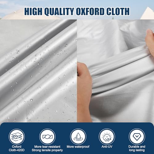 Mofeez Class A RV Covers 31-34 Ft, 420D Oxford Fabric Class A Motorhome Cover, Waterproof Windproof Anti-UV Anti-Tear Motorhome Camper Cover with 2Pcs Extra Straps & 4 Tire Covers