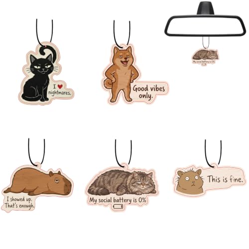 Image of Funny Car Air Fresheners - Cute & Sarcastic Expressions, Car Hanging Accessory, Home Decoration, Fresh Room, Bathroom, Closet, Gift for Men and Women(5pcs )