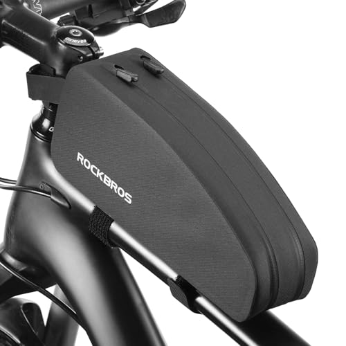 ROCKBROS Top Tube Bag Waterproof Bike Frame Bag with Dual Zippers Bike Pouch 1.6L