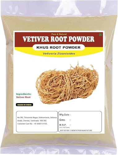 BETT - Polvo natural de raíz de vetiver - Paquete de 2 unidades de 50 g - Vetiveria Zizanioides | Raíz de Khus para reducir el calor corporal, la piel y el cabello