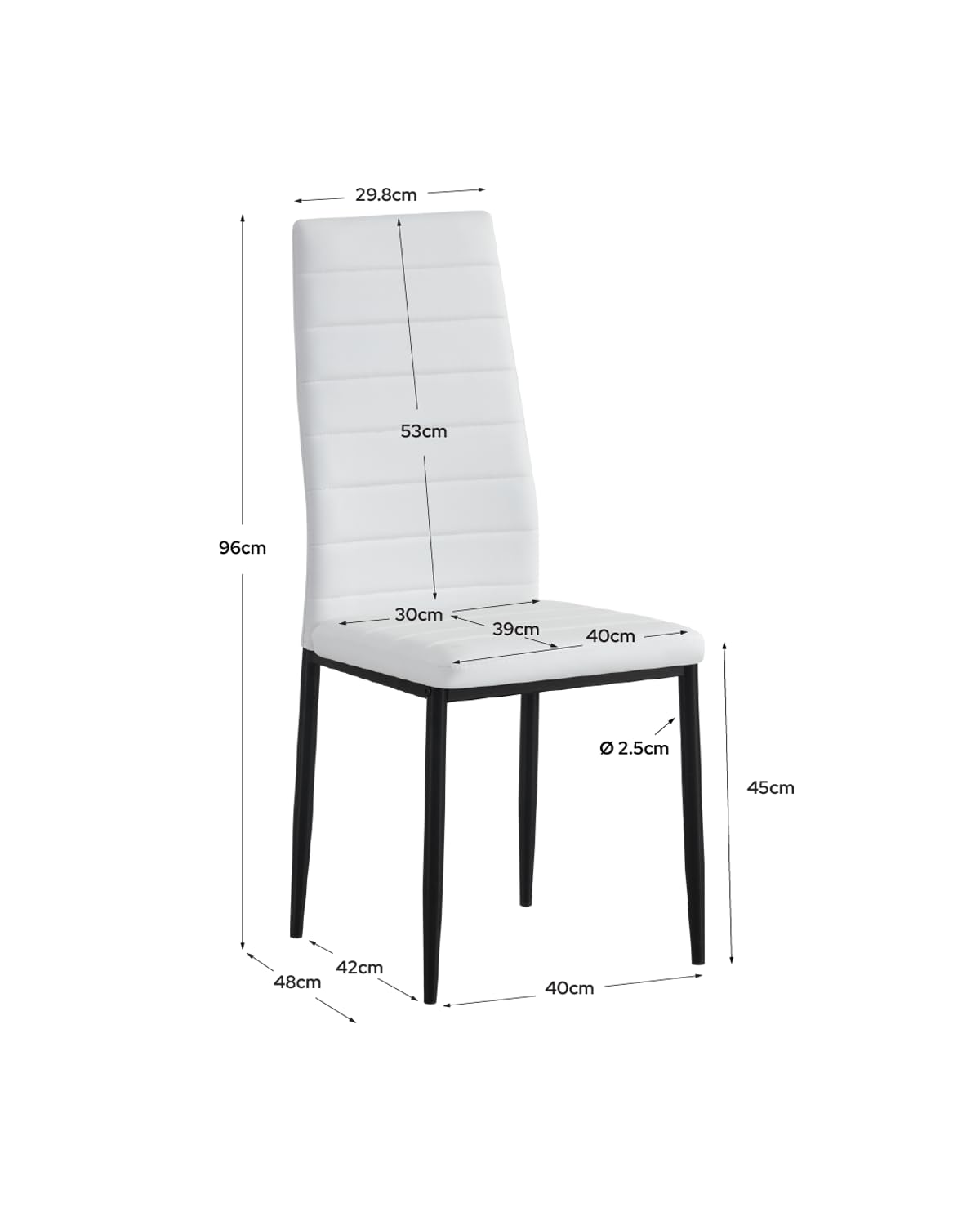 DEKIT Grupo RIMOBEL - Set di 4 sedie da pranzo imbottite Corina