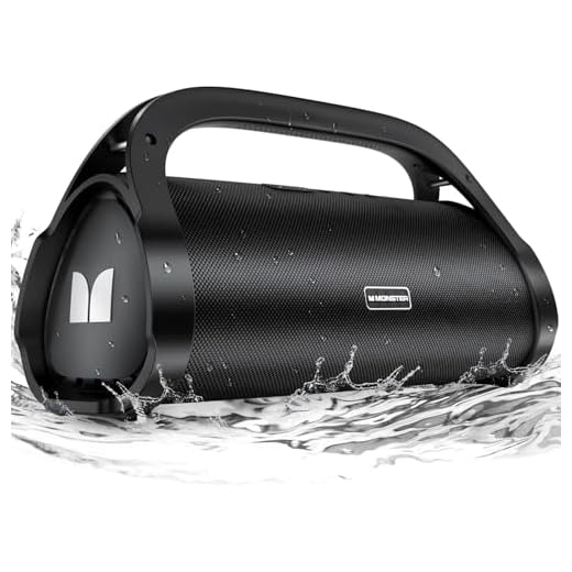 Monster Adventurer Max Boombox Bluetooth Speaker, IPX7 Waterproof Outdoor Bluetooth Speakers with Double Subwoofer, 100W Stereo Sound and Rich Bass, Wireless Bluetooth Speakers for Home, Party, Beach