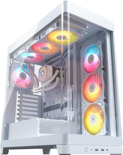 Image of CORSAIR Frame 4500X RS-R ARGB Bundle - Includes 3X RS120R ARGB Fans, 1x RS120 ARGB Fan, 1x Nautilus RS 360 ARGB CPU Cooler - White