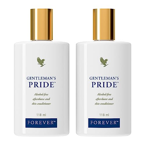 Forever Gentleman's Pride® Aftershave mit Aloe Vera, Balsam, ohne Alkohol, pflegend, beruhigend, mit Hyaluronsäure, glutenfrei, dermatest-zertifiziert (2 x 118 ml)