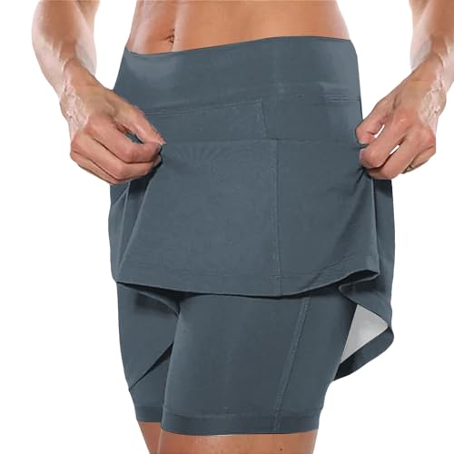 Aniywn Short feminino de tênis com bolsos com controle de barriga para mulheres, cintura alta, espor