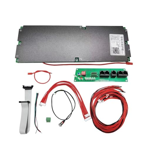 KOSBO Inversor de batería Lifepo4 JK BMS 16S 48V, 1A/2A, Equilibrio Activo, Ion de Litio, 8S, 24V, 9S, 10S, 12S, 13S, 14S, 100A, 150A, 200A, RS232, Paquete for Acampar(JK-PB1A16S15P-4.3LCD)